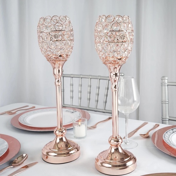 Blush/Rose Gold Acrylic Goblet Votive Candleholder - Picture 10 of 12